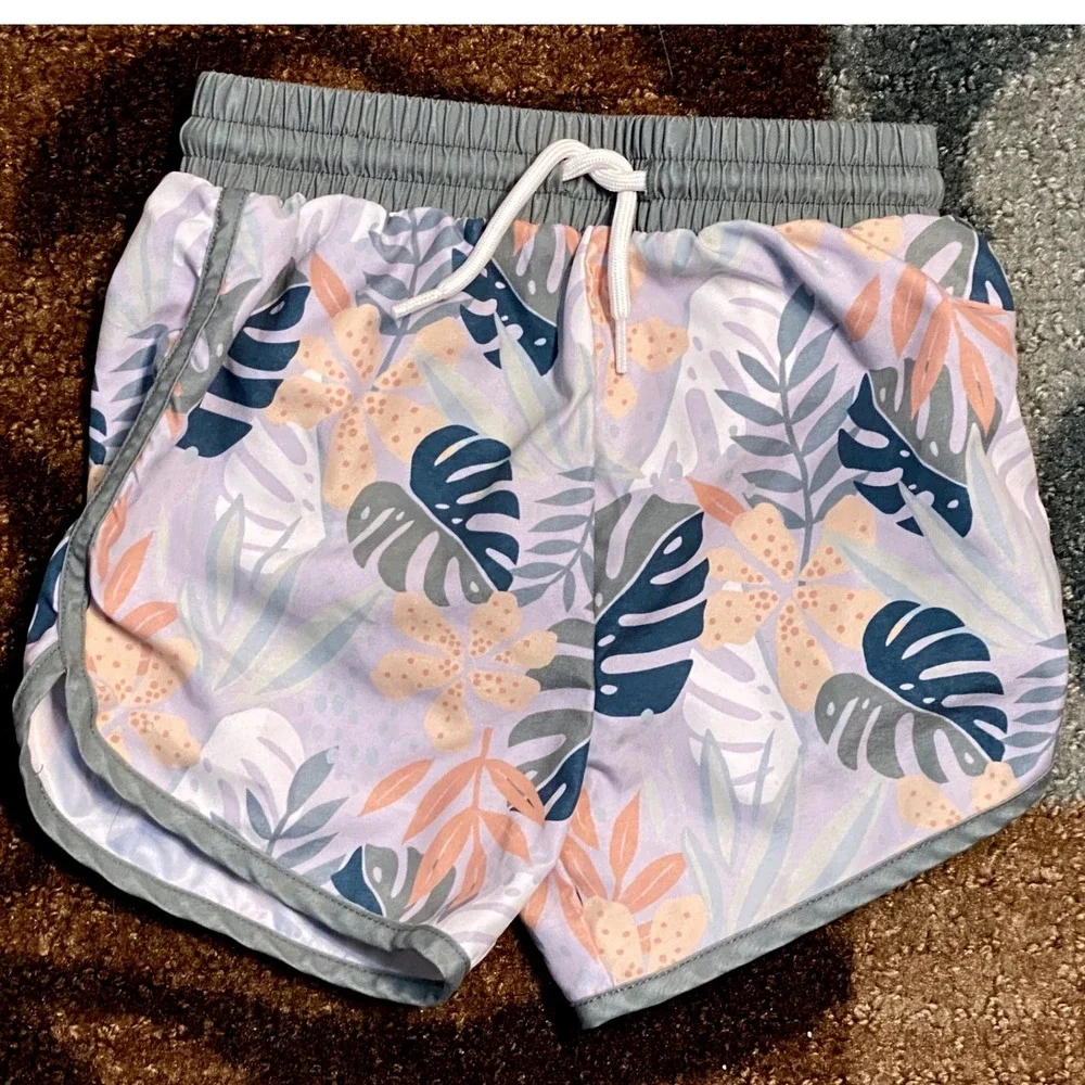 Boy Sz 24mo swim suit Little Co Floral Print Shorts Elastic Waist Activewear 24M